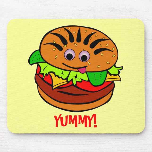 Yummy Hamburger Mouse Pad (Front)