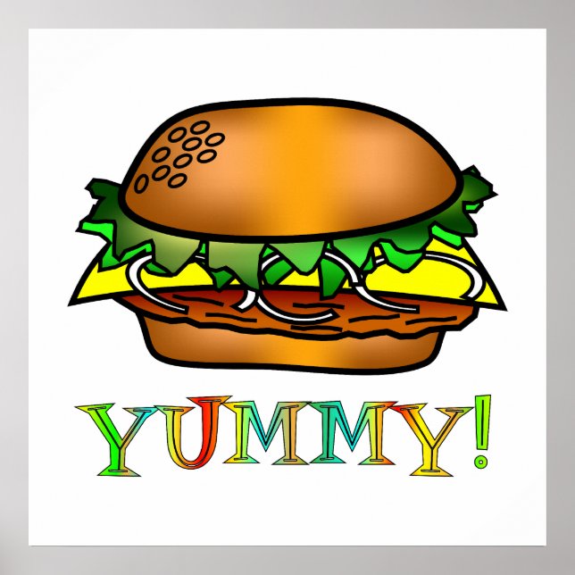 Yummy Hamburger Poster (Front)