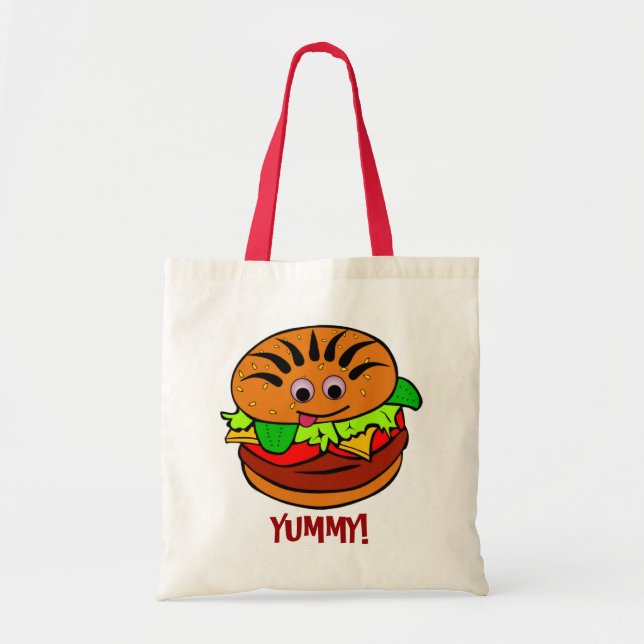 Yummy Hamburger Tote Bag (Front)