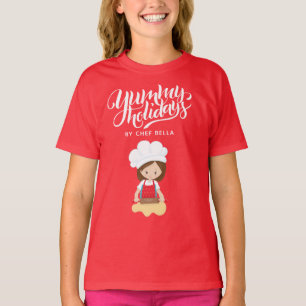 Yummy Holidays By Chef Custom Name Girl Baking  T-Shirt