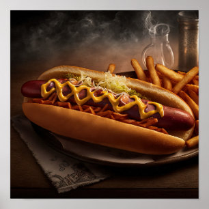 Yummy Hot Dog Kitchen Wall Art