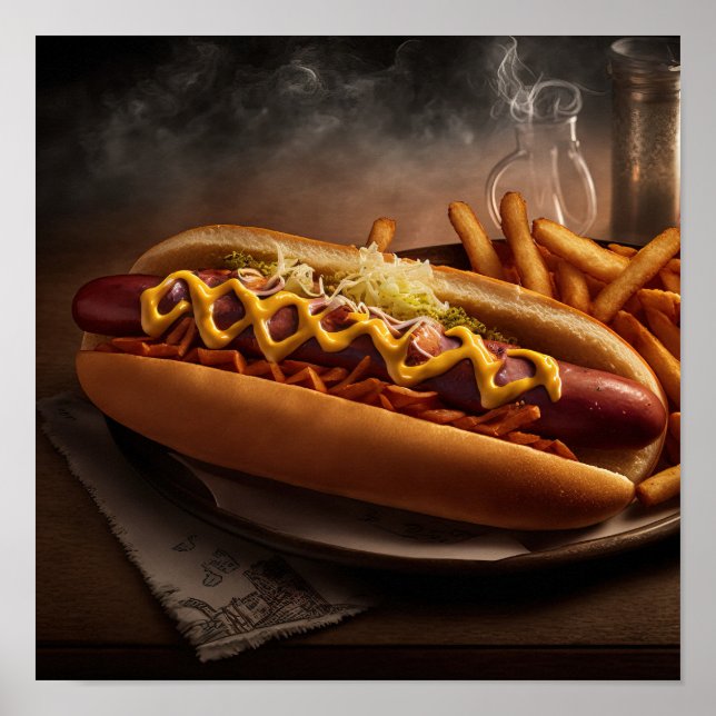 Yummy Hot Dog  Kitchen Wall Art (Front)