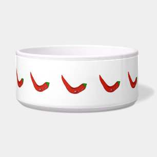 Yummy Hot Red Chili Peppers Pepper Pattern Bowl