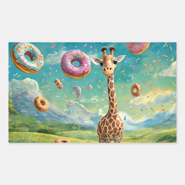 Yummy - I love donuts Rectangular Sticker (Front)
