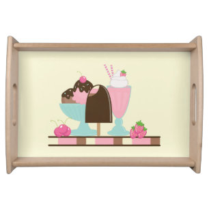 Yummy Ice Cream Desserts Serving Tray