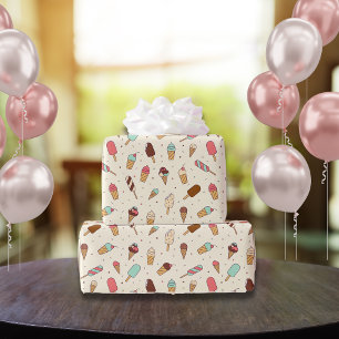 Yummy Ice Cream Pattern Vanilla Cream Wrapping Paper