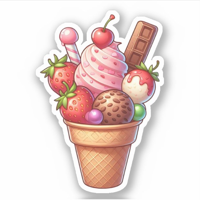 yummy ice cream sticker (Front)