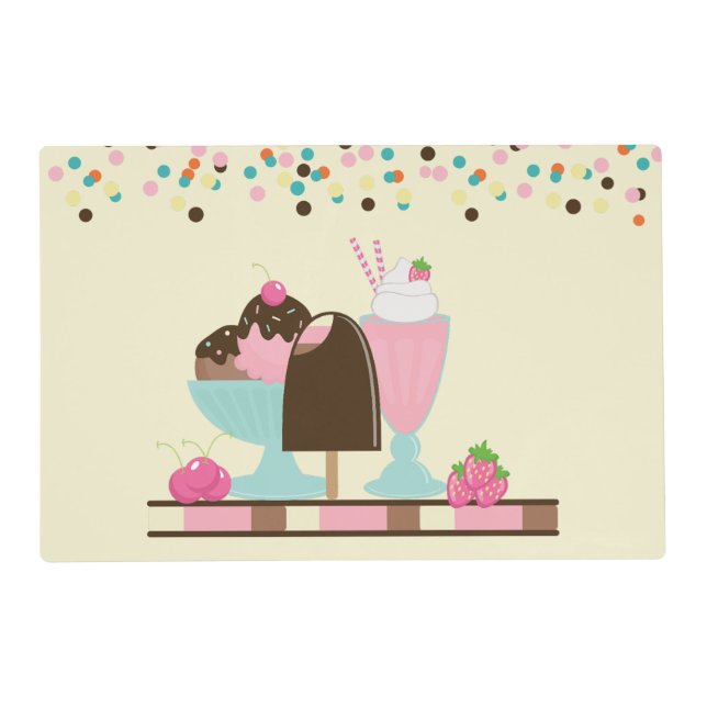 Yummy Ice Cream Sundae Placemat (Front)