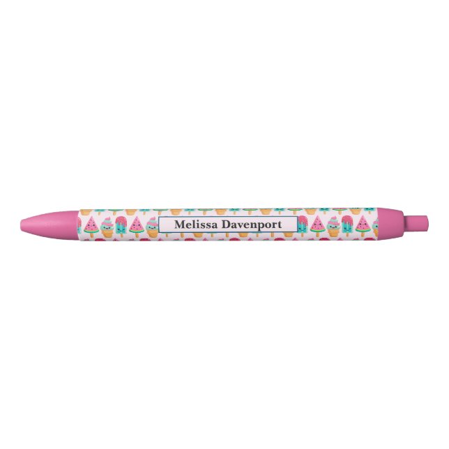 Yummy Ice Cream Trio Summer Pattern Pen (Front)