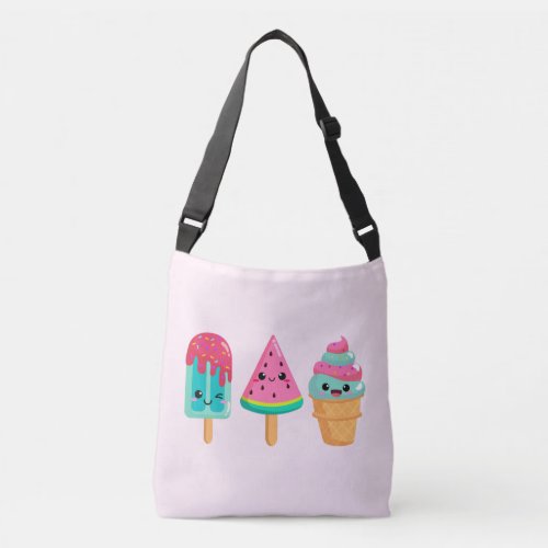 Yummy Ice Cream Trio Summer Vibe Crossbody Bag