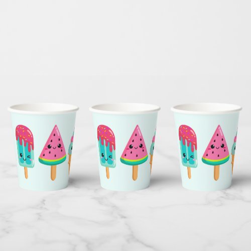 Yummy Ice Cream Trio Summer Vibe Paper Cups