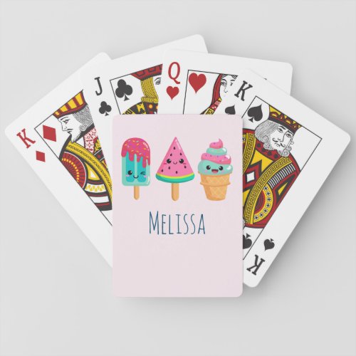 Yummy Ice Cream Trio Summer Vibe Playing Cards