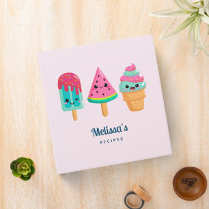 Yummy Ice Cream Trio Summer Vibe Recipe 3 Ring Binder