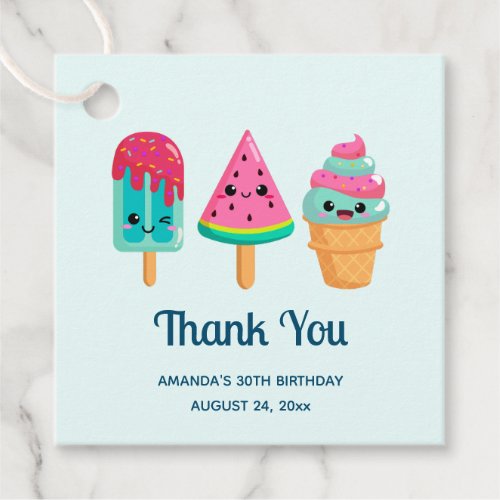 Yummy Ice Cream Trio Summer Vibe Thank You Favor Tags