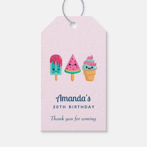 Yummy Ice Cream Trio Summer Vibe Thank You Gift Tags