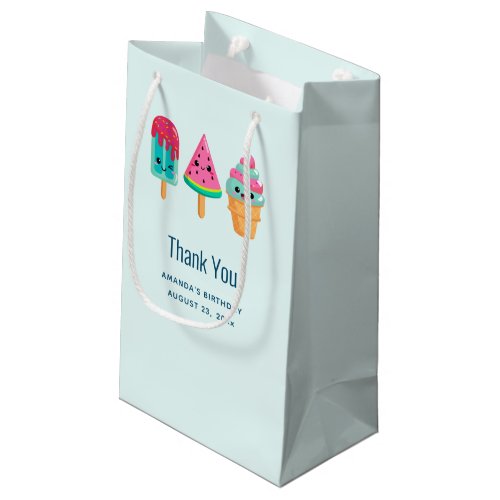 Yummy Ice Cream Trio Summer Vibe Thank You Small Gift Bag