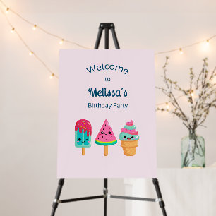 Yummy Ice Cream Trio Summer Vibe Welcome Foam Board
