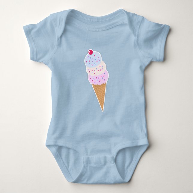 Yummy Icecream Cone Baby Jersey Bodysuit (Front)