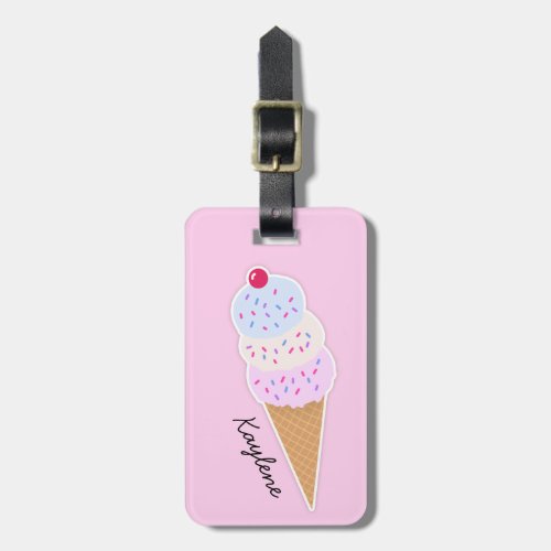 Yummy Icecream Cone Personalized Luggage Tag