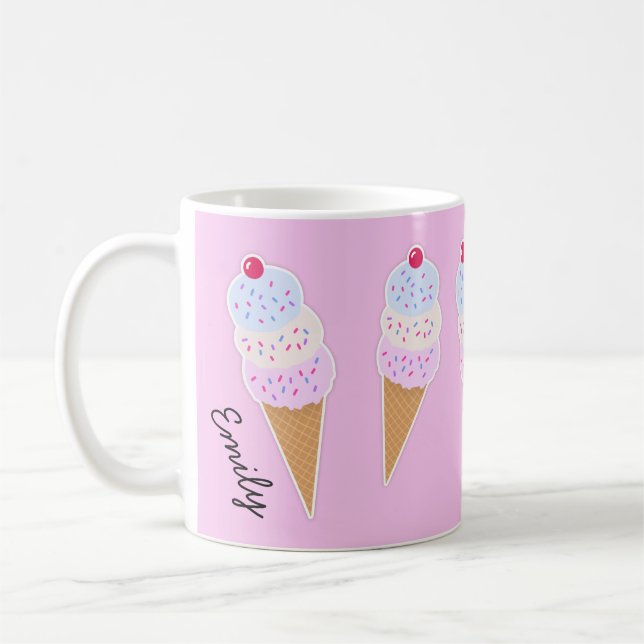 Yummy Icecream Cone Personalized Mug (Left)
