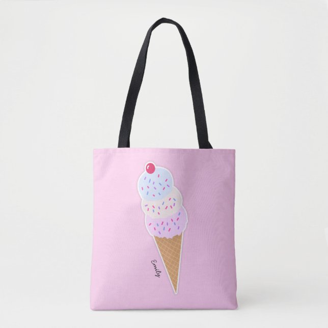 Yummy Icecream Cone Personalized Tote Bag (Front)