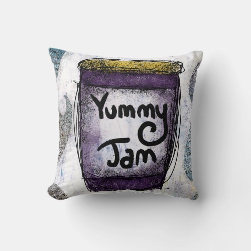 Yummy Jam Throw Pillow