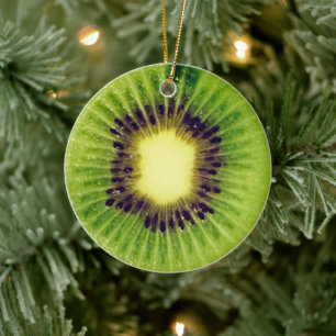 Yummy Kiwi Fruit Green 4Stephanie Ceramic Ornament