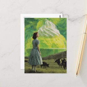 Yummy Lime Desert in the Dairy Pasture Surreal Postcard