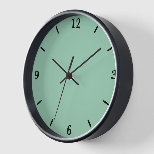 Yummy Mint Green Solid Color Clock (Angle)