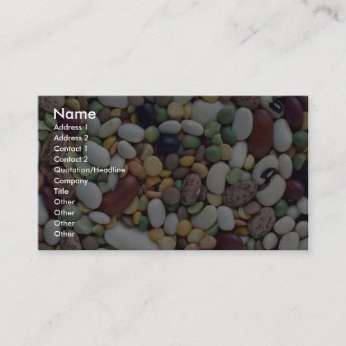 Yummy Mixed beans Business Card Template