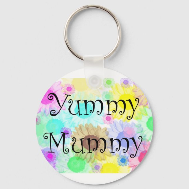 yummy mummy flowers keyring (Front)