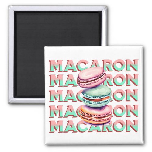 Yummy Pastel Macaron Cookies with Vintage Vibe Magnet