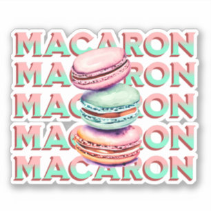Yummy Pastel Macaron Cookies with Vintage Vibe Sticker