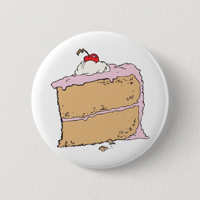 yummy piece of cake button (Front)