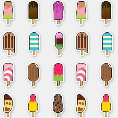 Yummy Popsicle Ice Cream Assortment Sticker