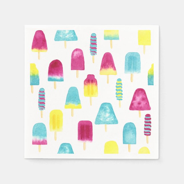 Yummy Popsicles Paper Napkins (Front)