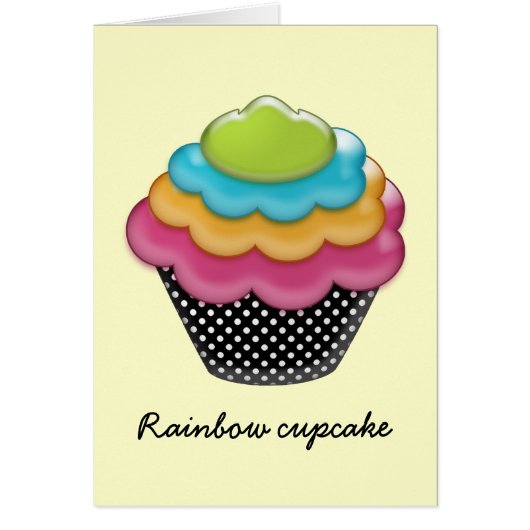 yummy rainbow cupcake cards (Front)