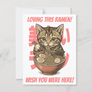 Yummy Ramen Kitten Postcard