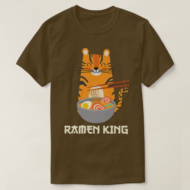 Yummy Ramen Noodles s Adorable Cat Ramen King  T-Shirt (Design Front)