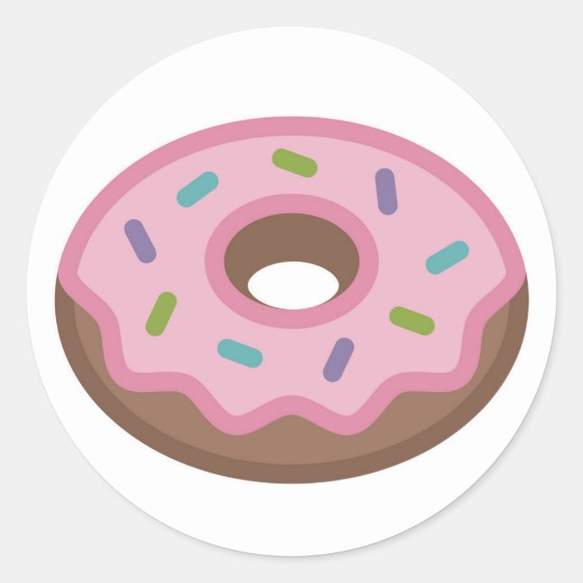Yummy Sprinkle Donut Emoji Classic Round Sticker (Front)