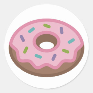 Yummy Sprinkle Donut Emoji Classic Round Sticker
