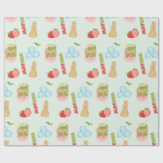 Yummy Strawberry Matcha with Ribbon Wrapping Paper
