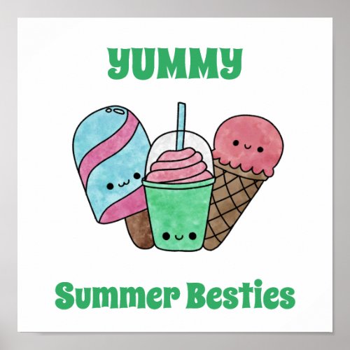 Yummy Summer Besties Paper Poster