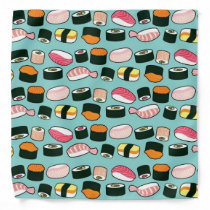 Yummy Sushi Fun Illustrated Pattern Bandana Yummy Sushi Fun Illustrated Pattern Bandana