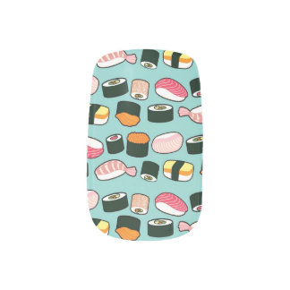 Yummy Sushi Fun Illustrated Pattern Minx Nail Art