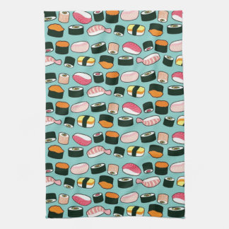 Yummy Sushi Fun Illustrated Pattern Towel