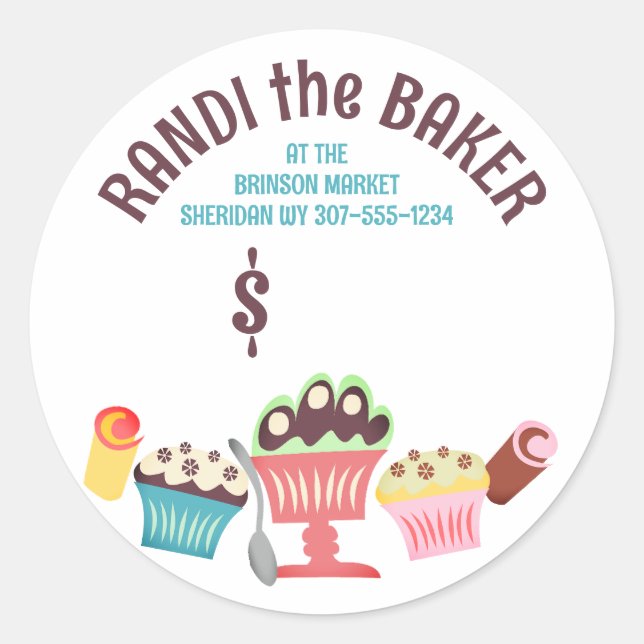Yummy sweet desserts baker pastry chef stickers (Front)