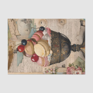 Yummy Sweets Vintage Collage Decoupage Tissue Paper