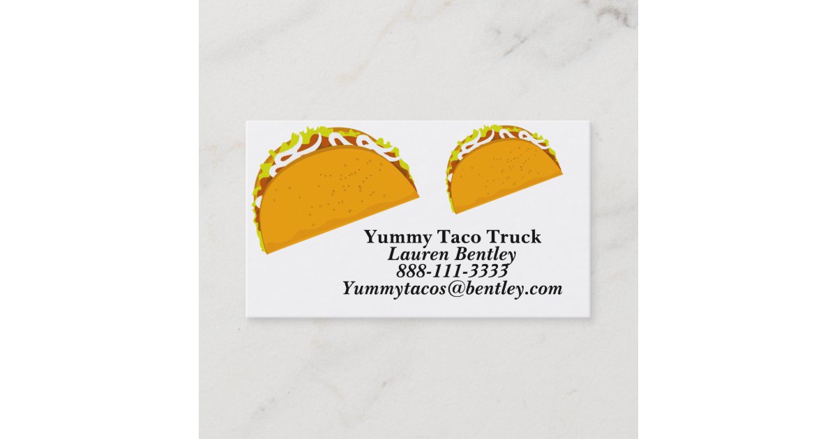 Yummy Taco Food Truck Business Cards Zazzle