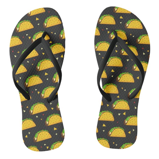 Yummy Taco Pattern Flip Flops (Footbed)